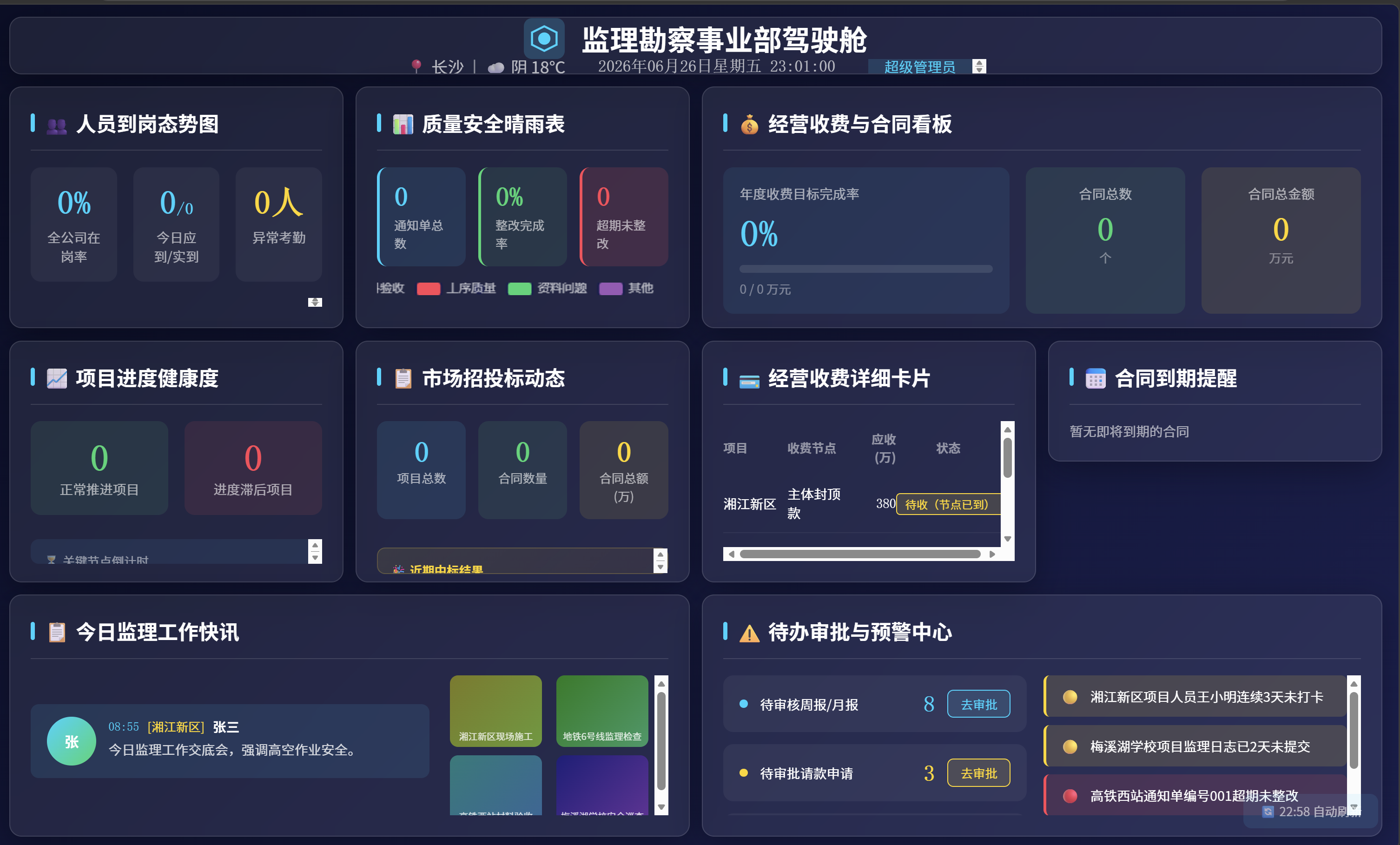 监理管理大屏平台